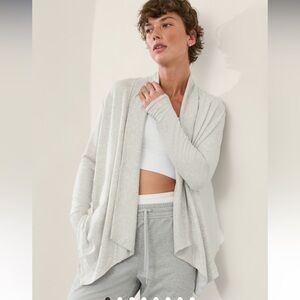 Athleta Nirvana Wear Two Ways Wrap / Cardigan - Heather Gray, Size Small